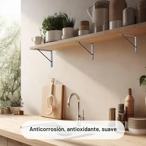 Vista 6 de HOME MASTER HARDWARE Soportes de estante de 10 x 8 pulgadas, soporte de ángulo de pared triangular de 90 grados en L para estantes flotantes Negro
