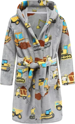 Vista 127 de E.W Apparel Bata de baño de forro polar con capucha para niños, bata suave y mullida para niños pequeños