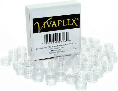 Vista 4 de Recipientes para cosméticos, 50 frascos transparentes, vacíos, 0.17 oz, de plástico