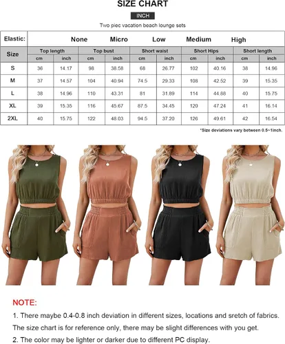Vista 5 de Conjunto de dos piezas de lino para mujer, conjunto de 2 piezas sin mangas para verano