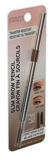 Vista 9 de Physicians Formula Lápiz de cejas retráctil delgado definidor, marrón medio, cepillo de cejas de doble cara, punta fina, forma, define, rellenos