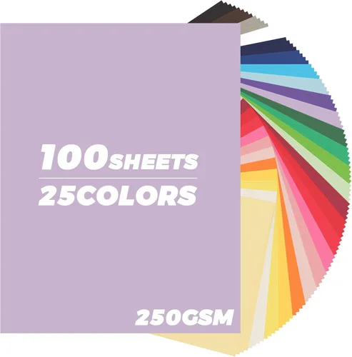 Vista 27 de 24 hojas de papel de cartulina de 6 colores de 8.5 x 11 pulgadas, papel de doble cara de 92 libras/8.82 oz/m², papel grueso de construcción