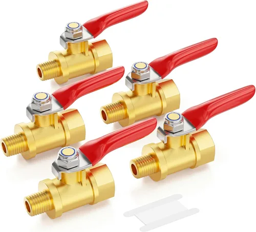 Vista 21 de GASHER Mini válvula de bola de latón de 1/2 pulgada, válvula de cierre, accesorio de tubería de rosca FNPT de 1/2 pulgada