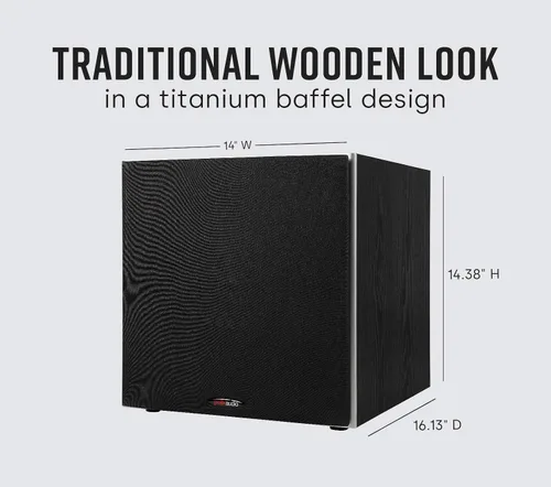 Vista 10 de Polk Audio PSW10 - Subwoofer amplificado de 10 pulgadas para audio doméstico - Tecnología Power Port, hasta 100 vatios, graves potentes en diseño