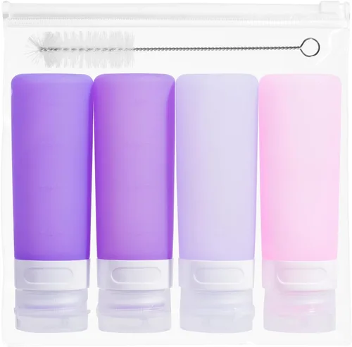 Vista 33 de MICEBAY Botellas exprimibles de condimentos para salsas, mini recipiente de silicona para aderezo de ensalada de 1 onza para llevar con bolsa