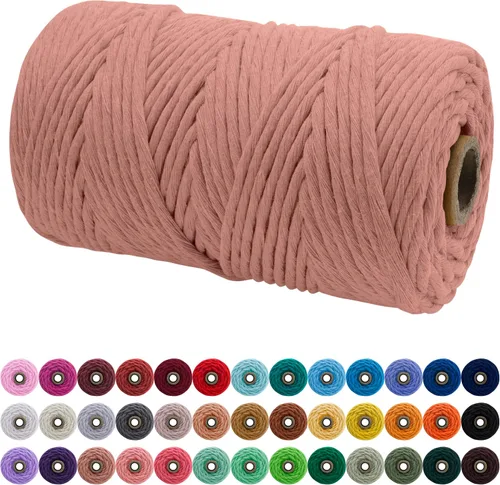 Vista 79 de JeogYong Cordón de macramé de un solo hilo 3 mm x 109 yardas (328 pies) Cuerda de algodón suave Hilo de macramé de 3 mm, suministros de macramé