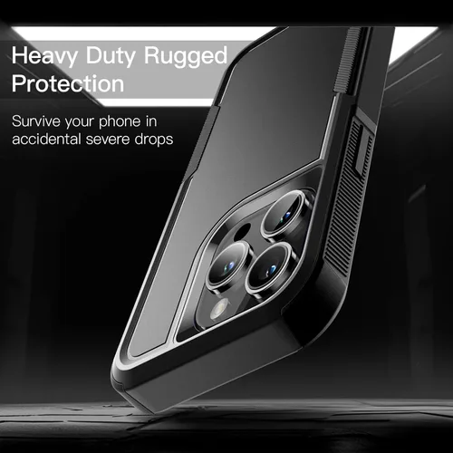 Vista 4 de JETech Funda para iPhone 14 Pro Max de 6.7 pulgadas, resistente protección resistente de doble capa, a prueba de golpes, funda protectora resistente