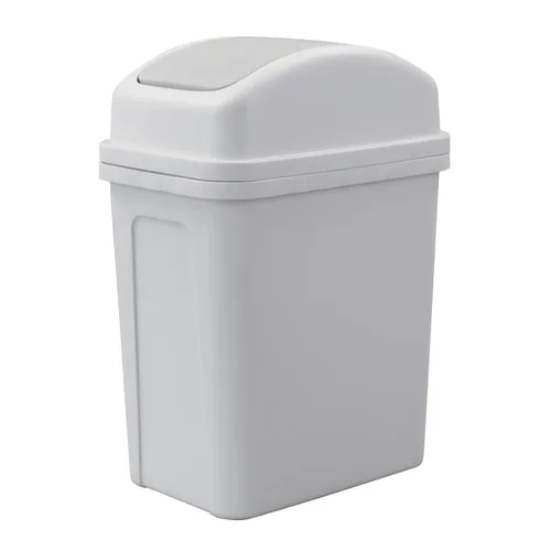Vista 8 de Cubo de basura con tapa abatible de 1.8 galones, cesta de basura Negro