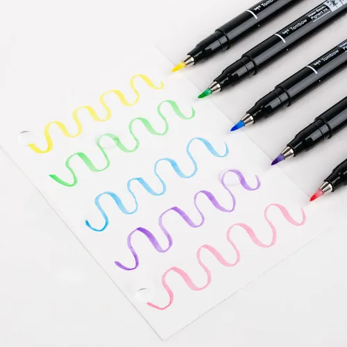 Vista 7 de Tombow 56448 Fudenosuke - Bolígrafos de pincel, color pastel, paquete de 6