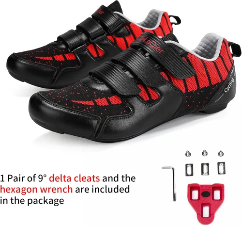 Vista 3 de SeeLeQier Mens Cycling Shoes Women Compatible with Peloton Bike Shoes Indoor Clip in Peleton Road Bike Bicycle Riding Racing Biking Shoes with Delta