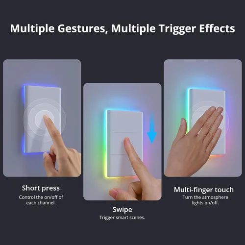 Vista 5 de SONOFF Interruptor de luz inteligente, interruptor WiFi de 2.4 GHz, requiere cable neutro, control de voz con Alexa y Google Home, botón táctil