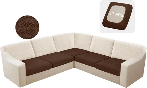 Vista 59 de HDCAXKJ - Fundas impermeables para cojín de sofá modular, fundas elásticas para cojín de sofá de esquina, fundas protectoras de muebles de jacquard