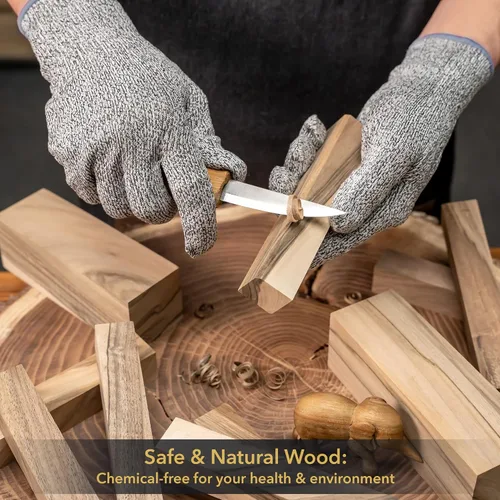 Vista 5 de BeaverCraft Madera de nogal para tallar BW10 piezas bloques de madera para tallar y manualidades - Bloques de tallado de madera para proyectos