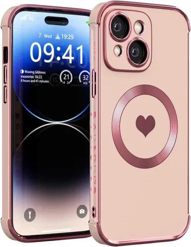 Vista 15 de Funda magnética para iPhone 12 para mujeres y niñas, compatible con magnética, suave y de lujo para iPhone 12, funda de teléfono