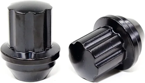 Vista 3 de Juego de 4 tuercas de rueda Veritek 14x1.5mm 38mm de longitud con llave hexagonal de 21mm y 22mm, negras, grandes, con asiento cónico