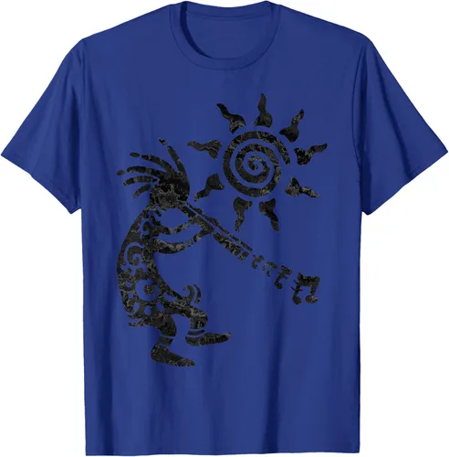 Vista 20 de Native American Kokopelli Musican With Flute 2 - Camiseta divertida para fanáticos, Blanco, S