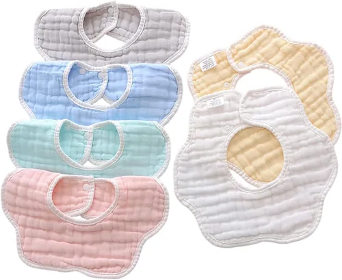 Vista 10 de Baberos de muselina para bebés, baberos para babero de dentición para bebé niña o niño de muselina de algodón