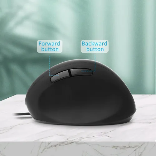 Vista 3 de Sokelinn-six Mouse vertical con cable mouse ergonómico para juegos de mano derecha 800 1200 1600 DPI ajustable muñeca óptica USB ratones saludables