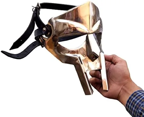 Vista 3 de MF Doom - Máscara de gladiador loco villano armadura facial Gladiador medieval de Halloween artículo de regalo