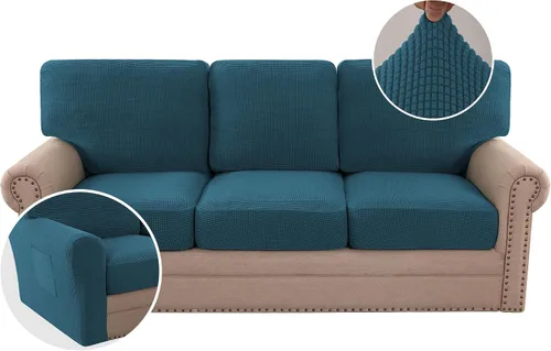 Vista 42 de H.VERSAILTEX Fundas elásticas para sillas de varias piezas, fundas para cojines ajustables para asiento y respaldo