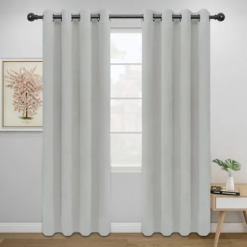 Vista 281 de Easy-Going - Cortinas opacas para dormitorio, aislamiento térmico sólido con ojales, cortinas de ventana para reducción de ruido, cortinas