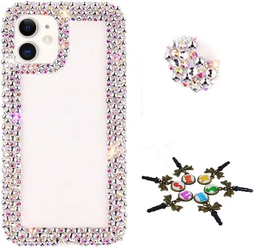 Vista 6 de Sparkle - Funda para teléfono compatible con Samsung Galaxy Note 20, elegante, hecha a mano, con diamantes de imitación en 3D, diseño de diamantes
