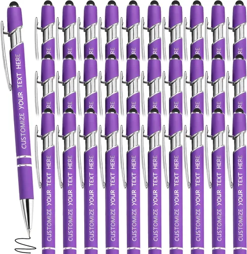 Vista 25 de Bolígrafos personalizados con lápiz óptico y grabado gratis, bolígrafos personalizados para negocios, graduación, aniversarios (hasta 500 unidades)