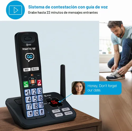 Vista 7 de Teléfono inalámbrico AT&T con sistema de contestador — BL108