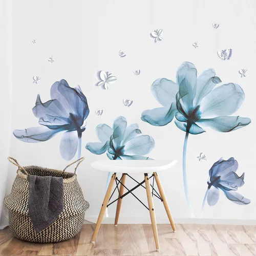 Vista 4 de Amaonm Gaint Creative - Calcomanías de pared extraíbles 3D de flores de Nusery DIY románticas pegatinas de pared florales, decoración artística