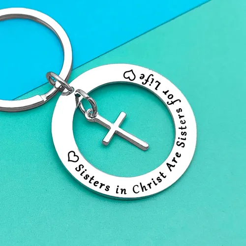 Vista 3 de Dabihu Joyería cristiana, llavero para hermana cristiana, regalos religiosos para mujeres y niñas, hermanas religiosas, joyería de versículo bíblico