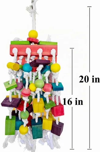 Vista 4 de Juguetes de pájaros loros extra grandes para guacamayos, loros amazónicos, accesorios de jaula de pájaros gris africano