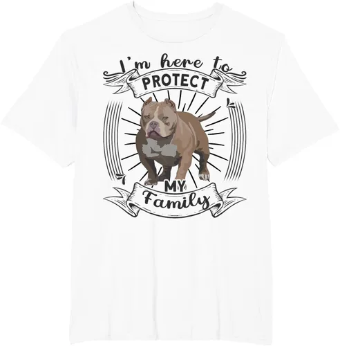 Vista 4 de Camiseta Bully XL Pitbull Watchdog Dog Family Mama American Bully, Blanco