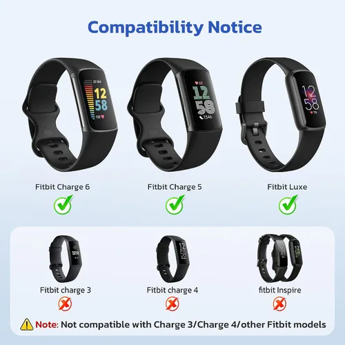 Vista 2 de RUXELY Adaptador de cable de carga USB C a Fitbit Charge 6/Charge 5/Luxe, cable de carga portátil tipo C de repuesto para reloj inteligente Fitbit