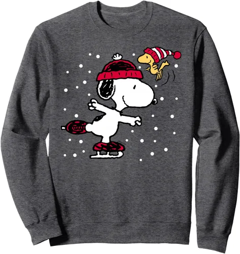 Vista 5 de Peanuts Snoopy and Woodstock Skate Holiday Sudadera Sudadera Negro