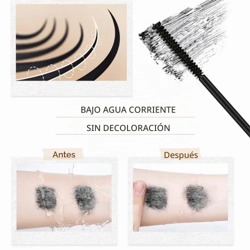 Vista 6 de Honey Whisper - Máscara 4D para pestañas cortas y finas, pestañas extralargas, impermeables, pestañas voluminosas, de larga duración, a prueba