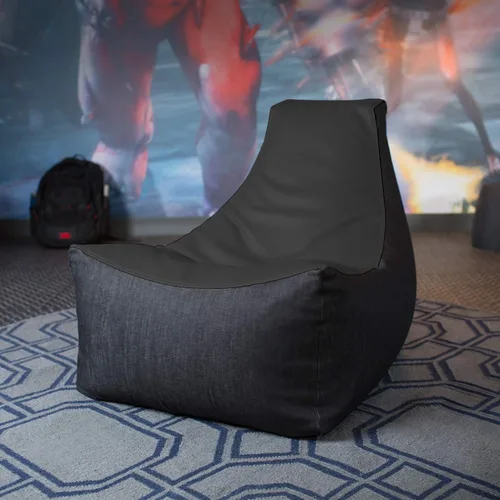 Vista 8 de Jaxx Pixel Gamer - Puf de vinilo de alta calidad/mezclilla oscura, negro