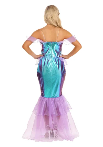 Vista 2 de Disfraz Deluxe Mujer Belleza Bajo el Mar Multicolor