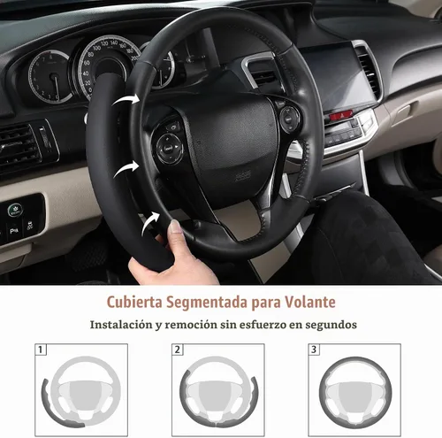 Vista 7 de Aimato Funda de volante personalizada para Honda Accord 2013-2017/Pilot 2016-2018/Crosstour 2013-2015, delgada, antideslizante, resistente a