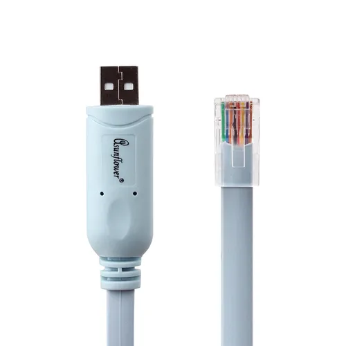 Vista 4 de asunflower Cable de consola USB de 6 pies, paquete de 3, cables de consola FTDI USB a RJ45, cable de consola RS232 - 8P8C
