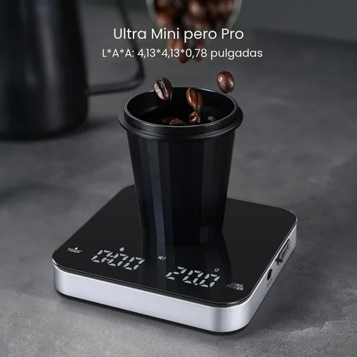 Vista 4 de Maestri House Mini Báscula de Café Kit de Barista con Peso de Calibración de 100g y Estuche de Transporte, Báscula de Espresso Recargable con Caja