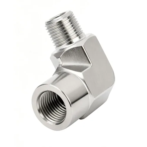Vista 2 de Metalwork 304 Acero inoxidable forjado tubería de montaje, codo de calle de 90 grados, 1/2" NPT hembra x 1/2" NPT macho, 2000psi, 1 unidad Hembra x