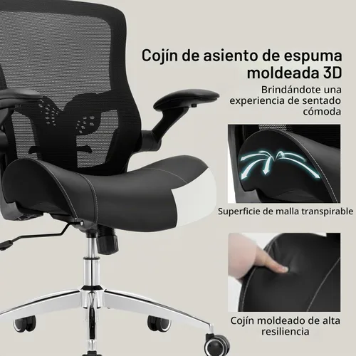 Vista 5 de Silla de oficina ergonómica de escritorio, 400 libras, grande y alta, resistente, cojín de espuma de modelado 3D ancho y suave, silla de escritorio
