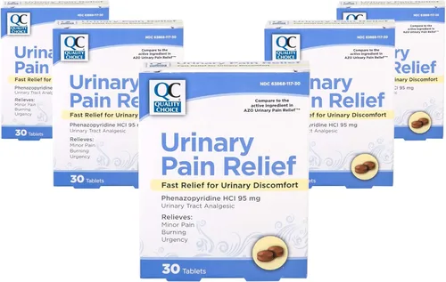 Vista 9 de Quality Choice Alivio del dolor urinario de acción rápida, clorhidrato de fenazopiridina 95 mg, alivia el dolor de las infecciones urinarias, ardor
