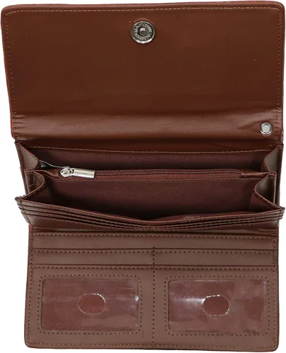 Vista 3 de Lady Conceal Cartera de mano Morgan con bloqueo RFID para mujer con triple pliegue para mujer, Mahogany, Cartera RFID