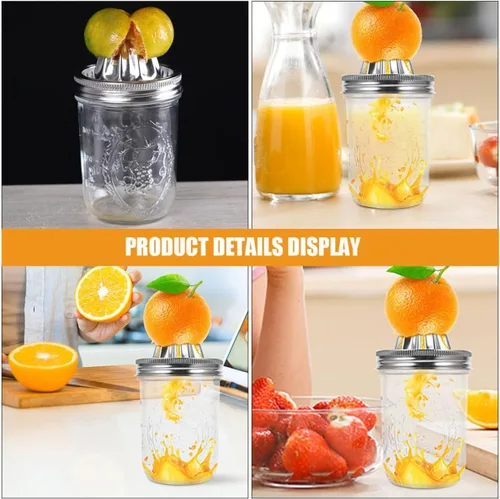 Vista 4 de DOITOOL Manual Stainless Steel Lemon Juicer and Orange Handheld Fruit Squeezer for Mason Jar 480Ml, Can Citrus Juicer for Kitchen Use