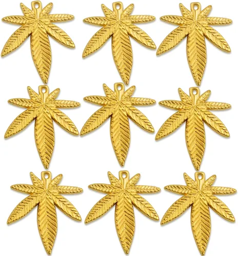 Vista 4 de Aylifu Maple Leaves Charms Tibetan Alloy Marijuana Leaf Charm Medical Pot Cannabis Tree Leaves Pendant Charms for DIY Earring Bracelet Necklace