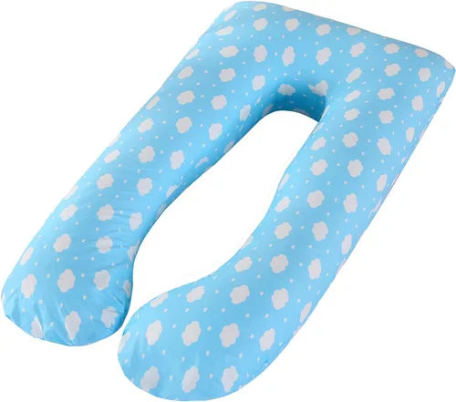 Vista 15 de Almohada de embarazo grande en forma de U de cuerpo completo con funda de almohada de algodón reemplazable y lavable para mujeres embarazadas que