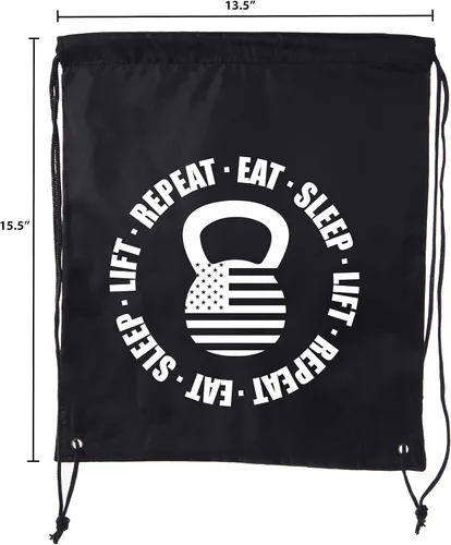 Vista 2 de Mochilas de levantamiento de potencia, bolsas de entrenamiento extremo con cordón para levantamiento de pesas, bolsas de gimnasio - Comer dormir