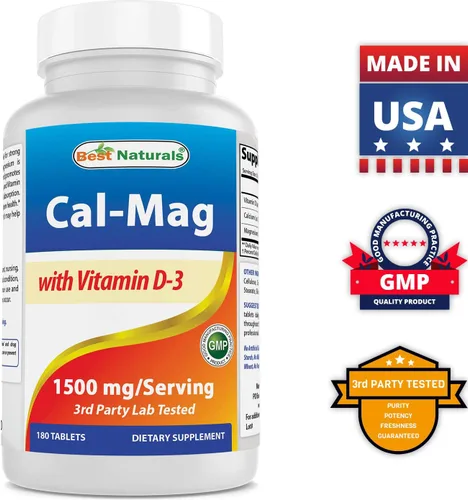 Vista 6 de Best Naturals Calcio Magnesio con Vitamina D3 1500mg y Vitamina C 1000 mg