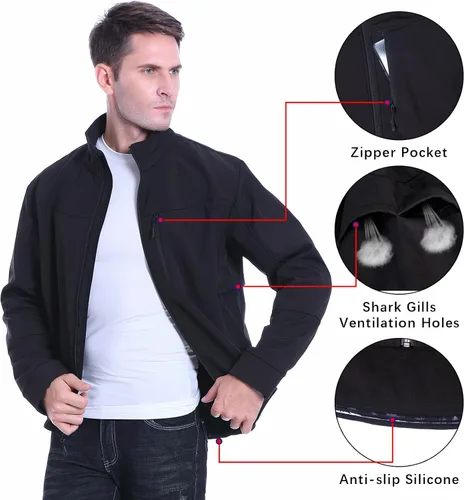 Vista 4 de Mens Cycling Jacket Running Fleece Windproof Reflective Warm Up Thermal Bike Jackets